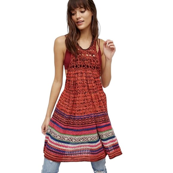 Free People Crochet Babydoll Tunic Tank Top or Mini Dress - Picture 6 of 14